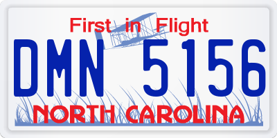 NC license plate DMN5156