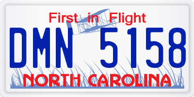 NC license plate DMN5158