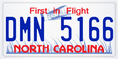 NC license plate DMN5166