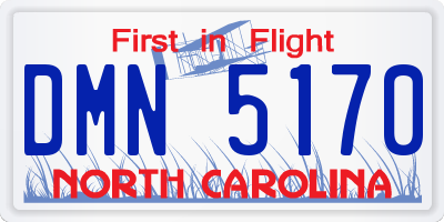NC license plate DMN5170