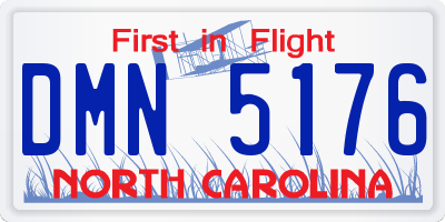 NC license plate DMN5176