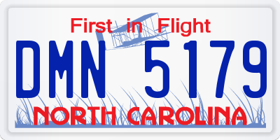 NC license plate DMN5179