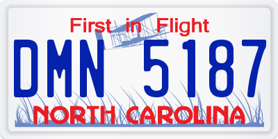NC license plate DMN5187