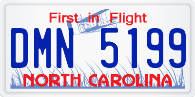 NC license plate DMN5199