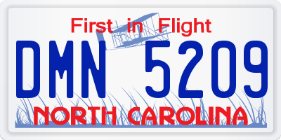 NC license plate DMN5209