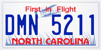 NC license plate DMN5211