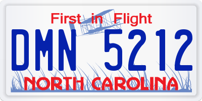 NC license plate DMN5212