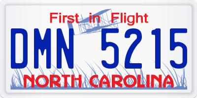 NC license plate DMN5215