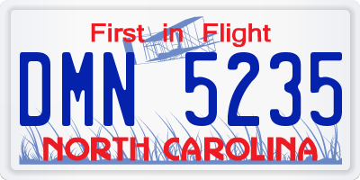 NC license plate DMN5235