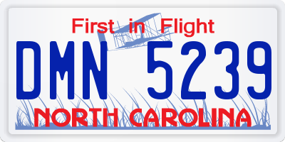 NC license plate DMN5239
