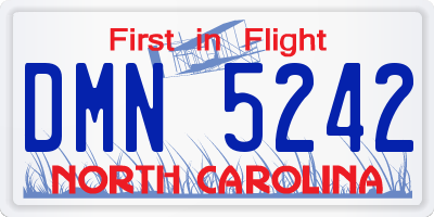 NC license plate DMN5242