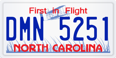 NC license plate DMN5251