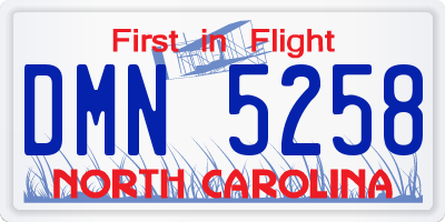NC license plate DMN5258
