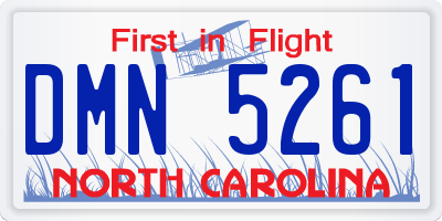 NC license plate DMN5261
