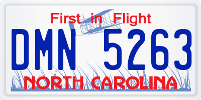 NC license plate DMN5263