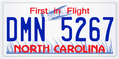 NC license plate DMN5267