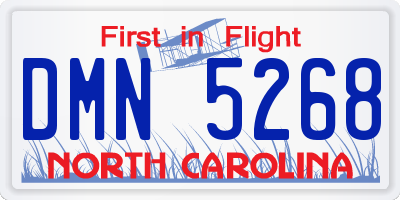 NC license plate DMN5268