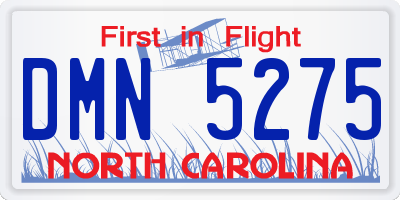 NC license plate DMN5275