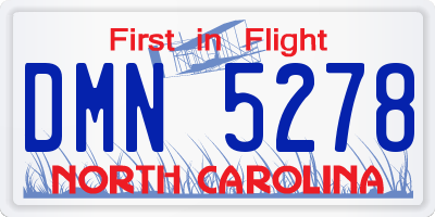 NC license plate DMN5278
