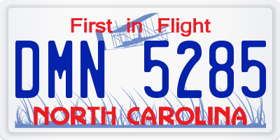 NC license plate DMN5285