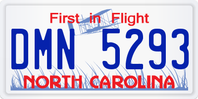NC license plate DMN5293