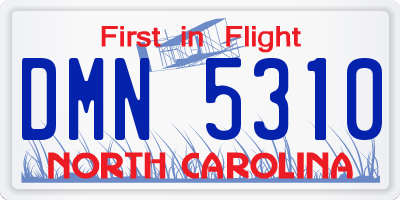 NC license plate DMN5310