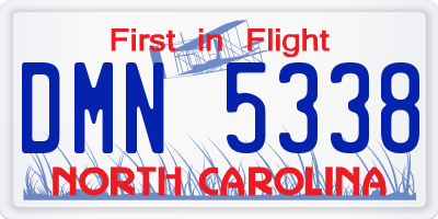 NC license plate DMN5338