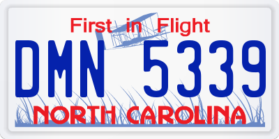 NC license plate DMN5339