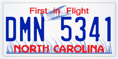 NC license plate DMN5341