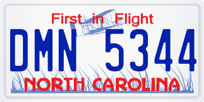 NC license plate DMN5344