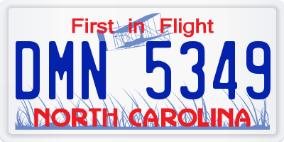 NC license plate DMN5349
