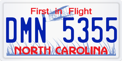NC license plate DMN5355
