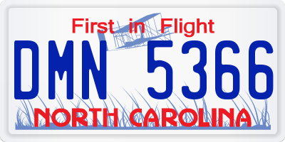 NC license plate DMN5366