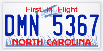 NC license plate DMN5367