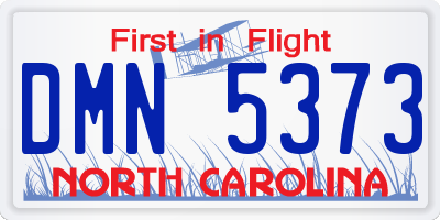 NC license plate DMN5373