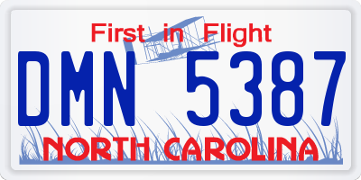 NC license plate DMN5387