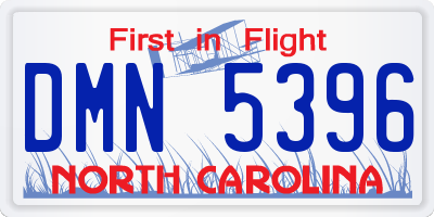 NC license plate DMN5396