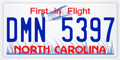 NC license plate DMN5397