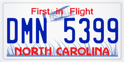 NC license plate DMN5399