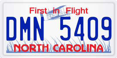 NC license plate DMN5409