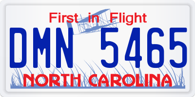 NC license plate DMN5465
