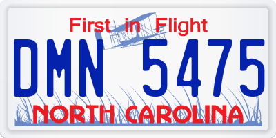 NC license plate DMN5475