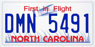 NC license plate DMN5491