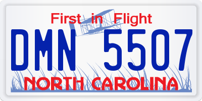 NC license plate DMN5507