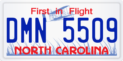 NC license plate DMN5509