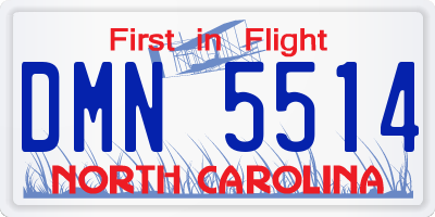 NC license plate DMN5514
