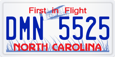NC license plate DMN5525