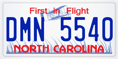 NC license plate DMN5540