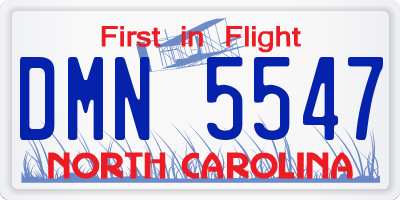 NC license plate DMN5547