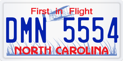 NC license plate DMN5554